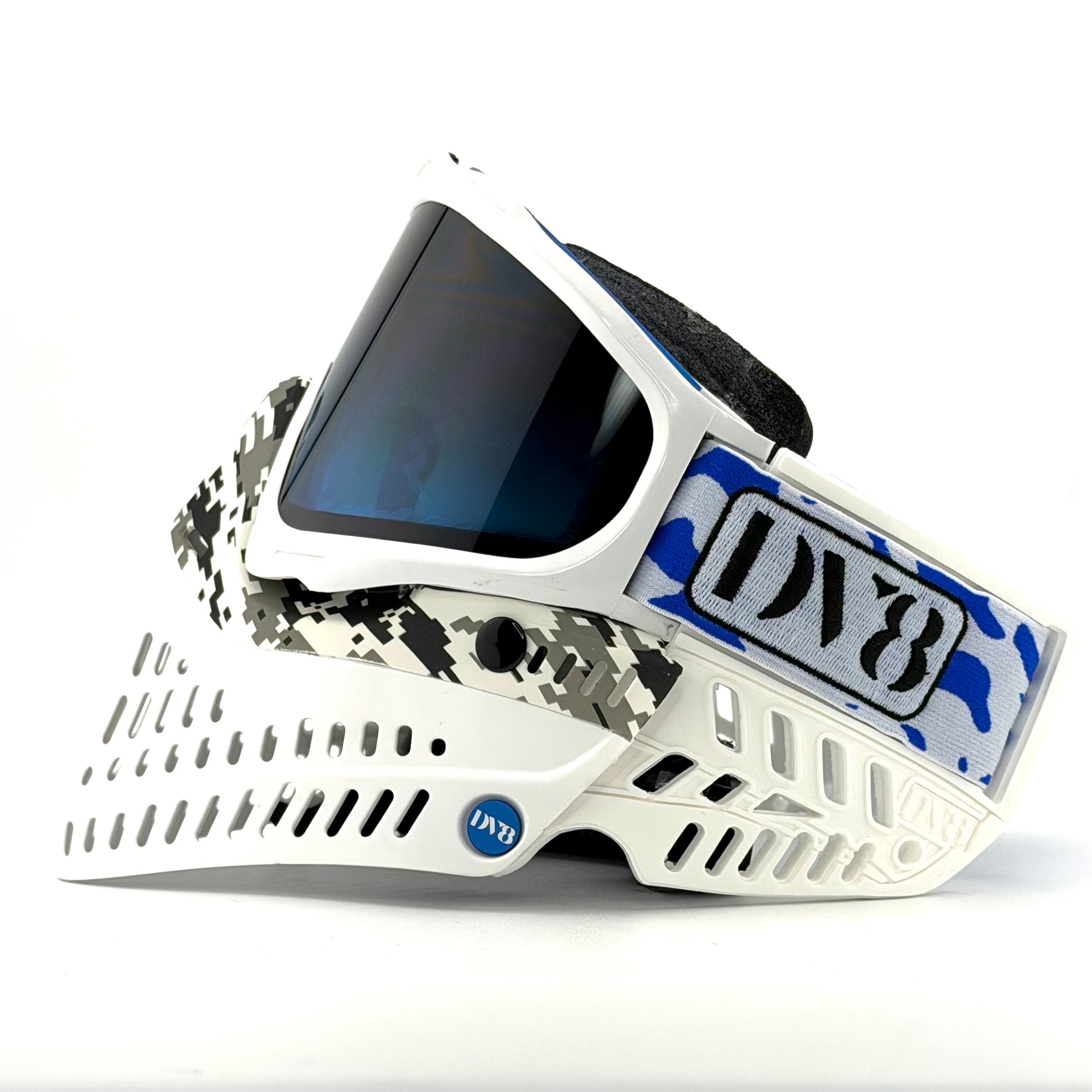 DV8 White / Blue Custom Proflex – DV8 Paintball