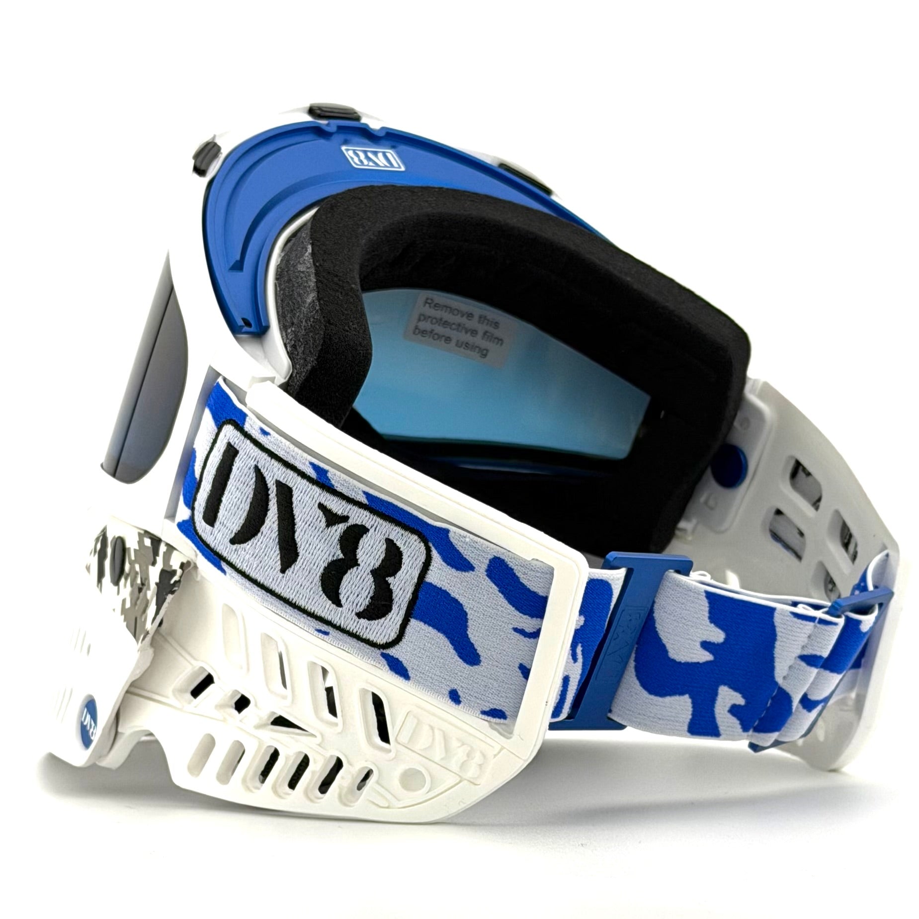DV8 White / Blue Custom Proflex – DV8 Paintball